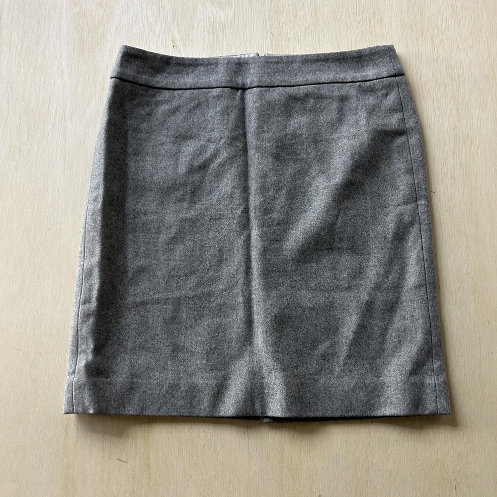 J.Crew Skirt Womens 12 Gray Wool Pencil Knee Length Lined Workwear Office Career